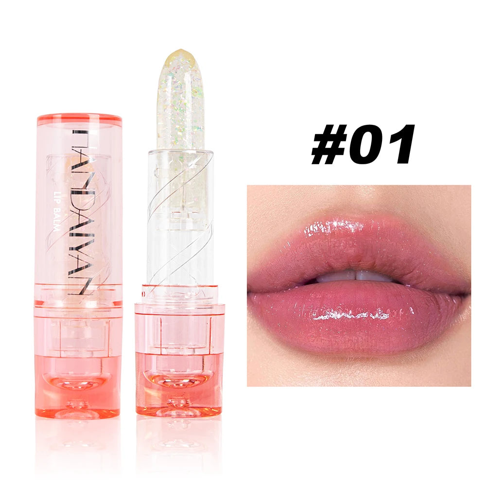 Moisture Lip Balm Long-Lasting Natural Aloe Vera Lipstick Color Mood Changing Long Lasting Moisturizing Lipstick 5Colors