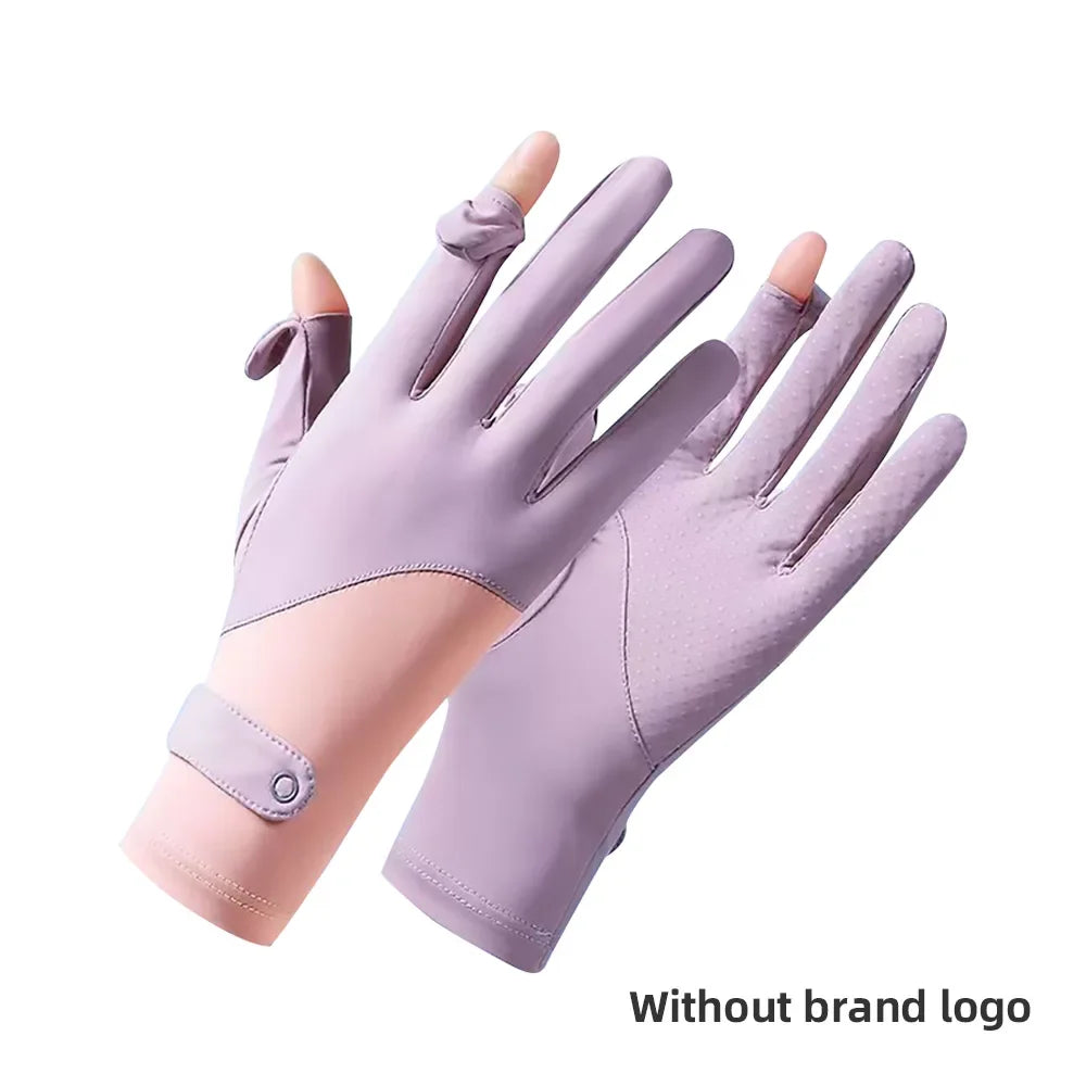 OhSunny Summer Light Breathable Sunscreen Driving Gloves New Tech Ceramic Fabric UPF 2000+ Anti UV Slip For Outdoor Cycling