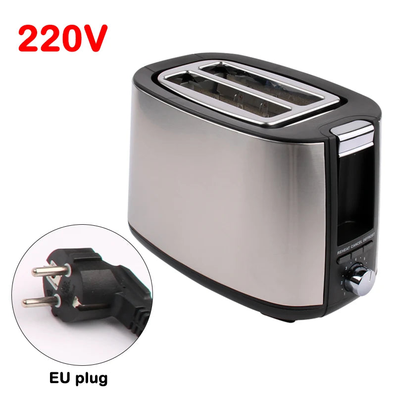 DMWD 220V Electric Toaster Sandwich Maker Grill 2 Slices Slot Cooking Bread Toast Oven Household Breakfast Baking Machine Heater