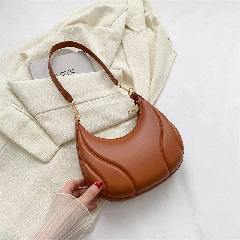 Retro Solid Color Saddle Bag High Quality Leather Shoulder Bags For Women  Simple Ladies Crossbody  Handbag