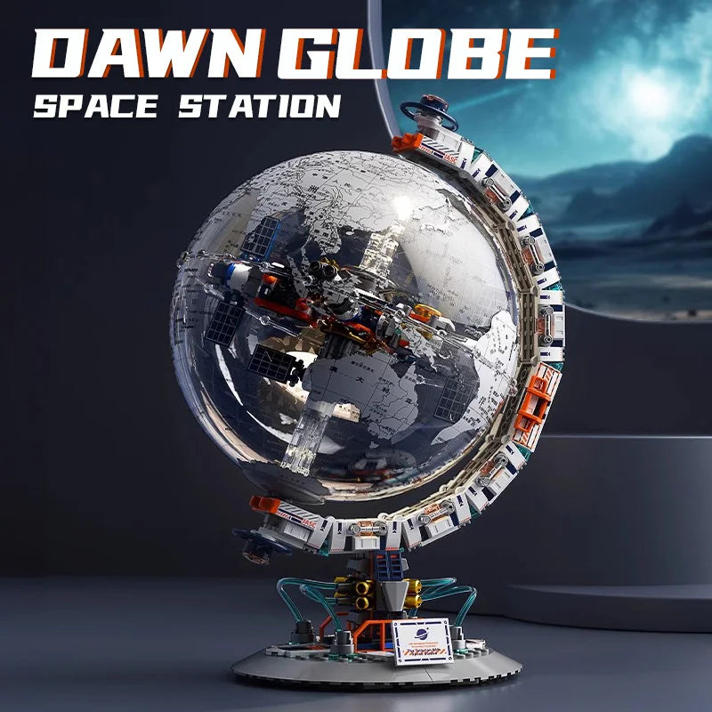 New Creative Technology Space Station Transparent Globe Building Blocks High Tech Construction Bricks Set Toy Gifts For Children