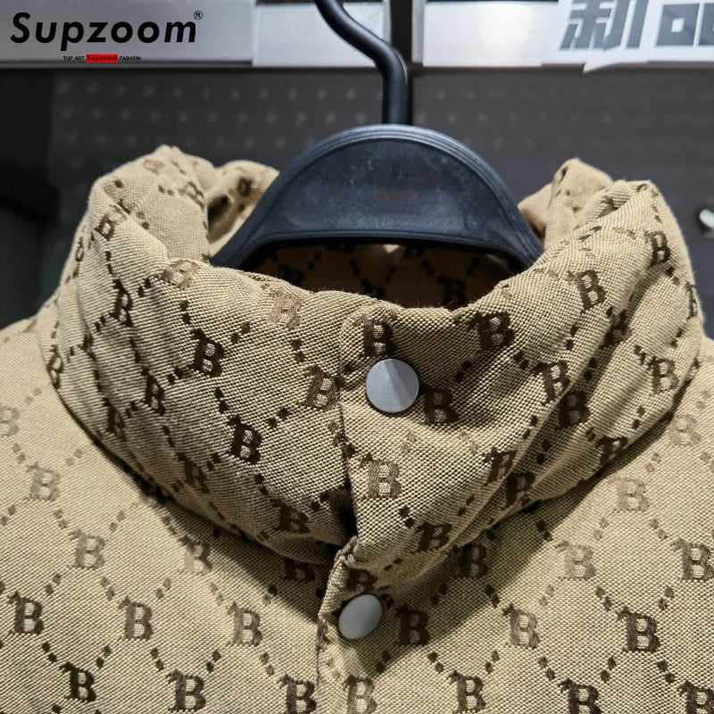 Supzoom 2022 Top Fashion New Arrival Embroidery Letters Leather Stand Collar Cotton Autumn And Winter Warm Thickened Vest