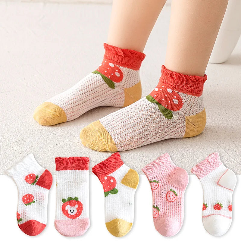 5Pairs/lot Summer Spring New Baby Socks Cotton Animal Socks Dinosaur Cute Cool Thin Kids Socks Mesh Colorful Children Socks