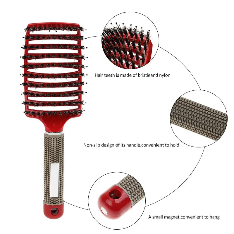 Hairbrush Brosse Demelante Women Detangler Hair Brush Bristle Nylon Scalp Massage Tangle Teaser Hair Brush Hairdressing Comb