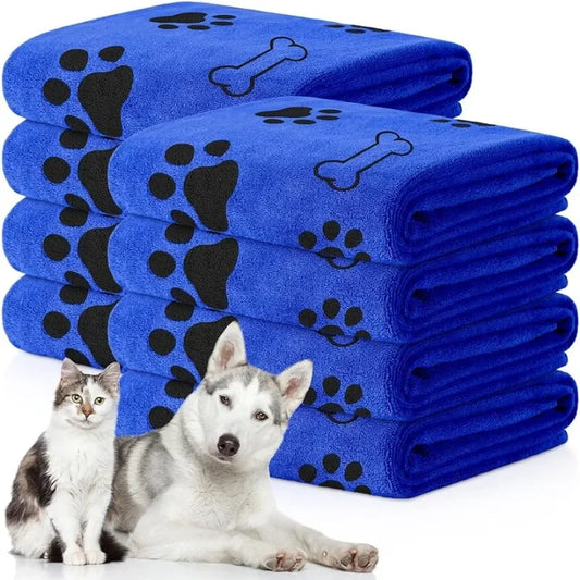 Microfiber Pet Bath Towel Pet Dog Towel Bathrobe Bath Towels Cute Cartoon Quick-Drying Cat Bath Towel Bath Supplies