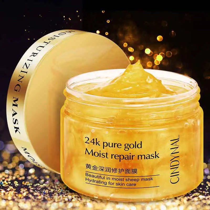 24k Pure Gold Moist Repair Mask Face Cream Collagen Anti-Wrinkle Sleeping Mask Whitening Moisturizing Anti-aging Skin Care