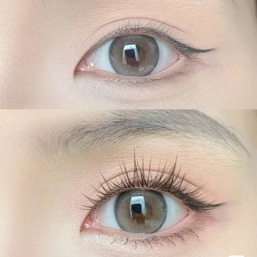 Coffee Color Individual Lashes Clusters Natural False Eyelashes Soft Transparent Stem Fake Lashes Invisible Band Korean Makeup