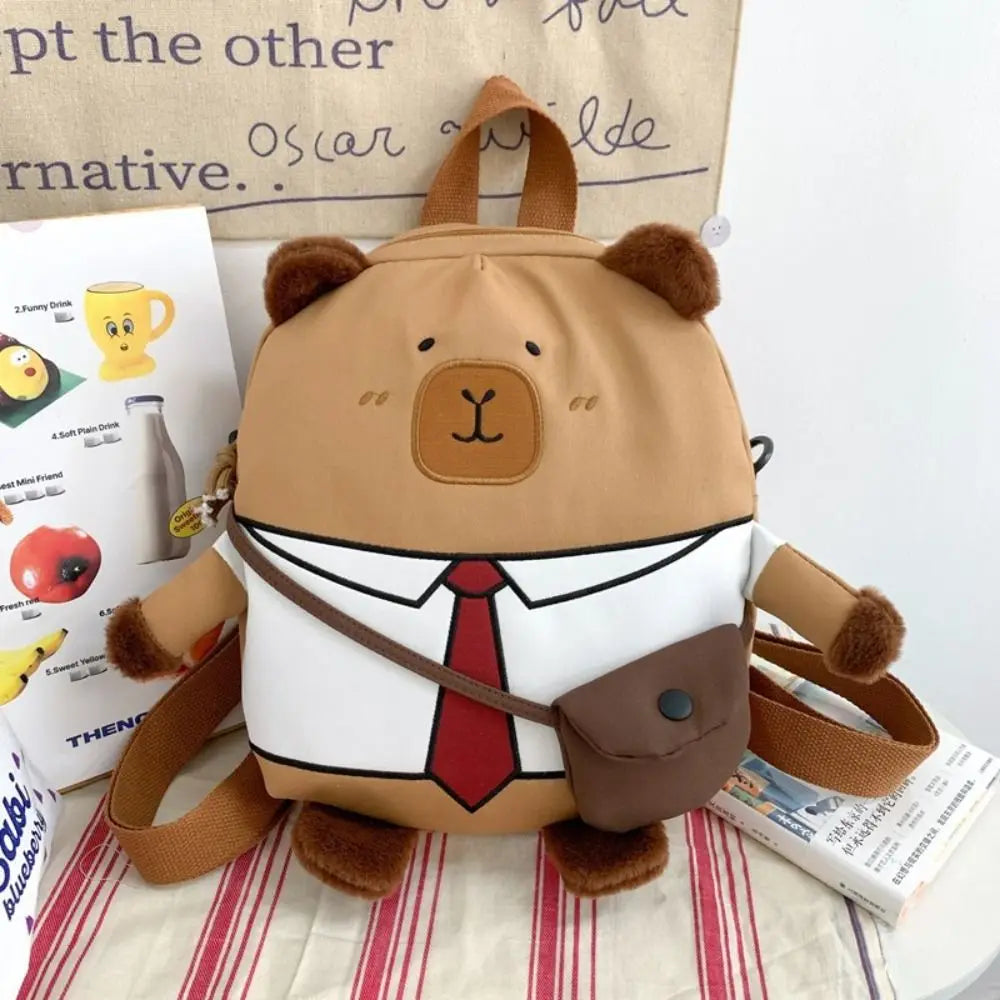 Large Capacity Capybara Backpack Children Bag Travel Backpack Laptop Backpack Nylon  Knapsack Bag Book Bags Birthday Gifts