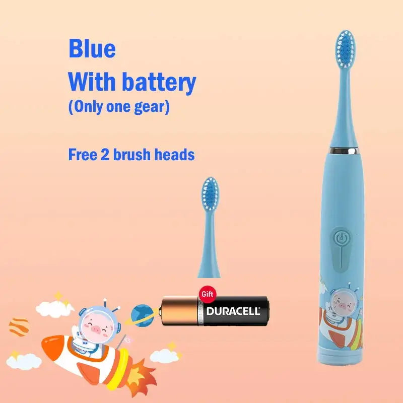 Children's Sonic Electric Toothbrush Colorful Cartoon Kids IPX7 Waterproof Ultrasonic Rechargeable Soft Hair Cleaning Brush