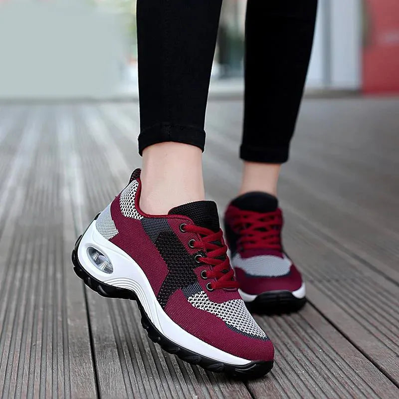 Tenis Women Sneakers Cushion Walking Shoes Breathable Gym Jogging Shoes for Woman Lace Up Platform Sport Shoe Tenes Feminino