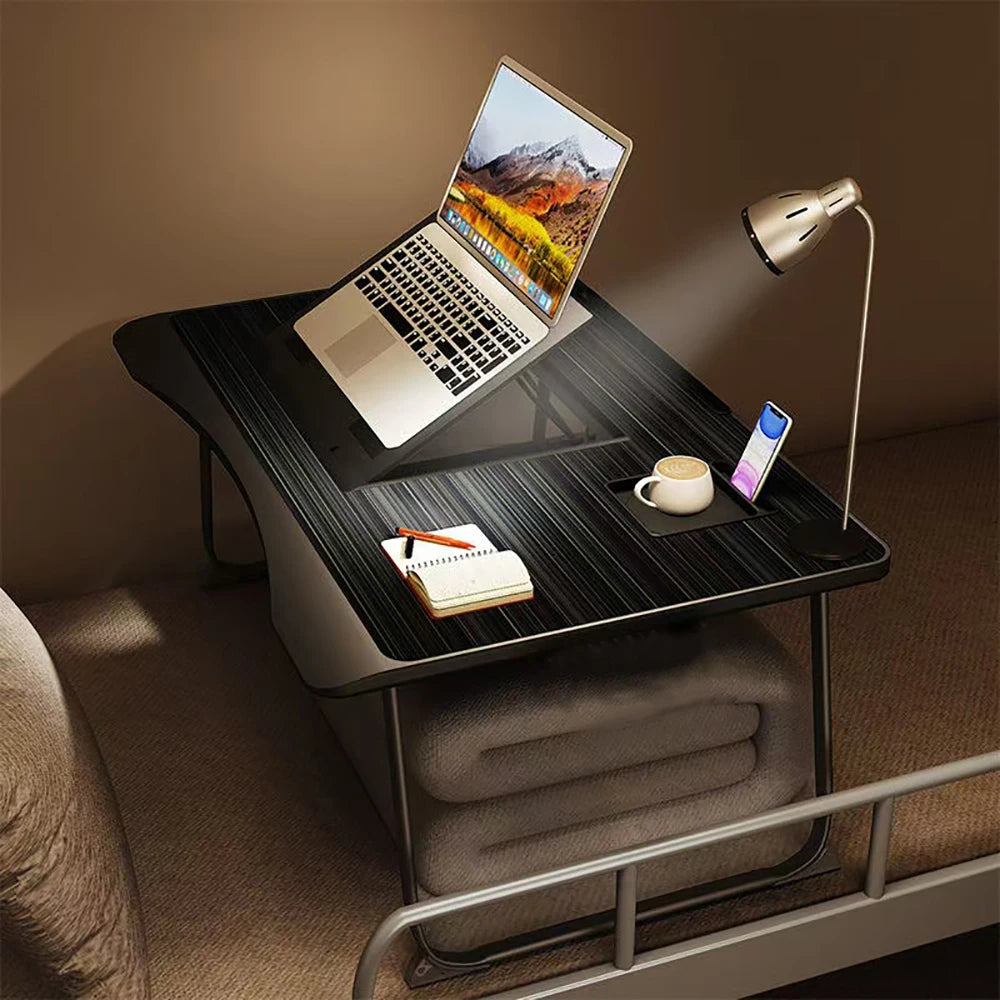 Home Folding Laptop Desk for Breakfast bed tray height and Inclination adjustable folding desk tables a drawer Tray Table