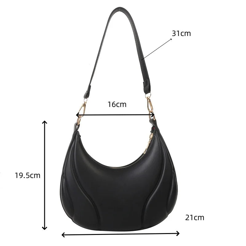 Retro Solid Color Saddle Bag High Quality Leather Shoulder Bags For Women  Simple Ladies Crossbody  Handbag