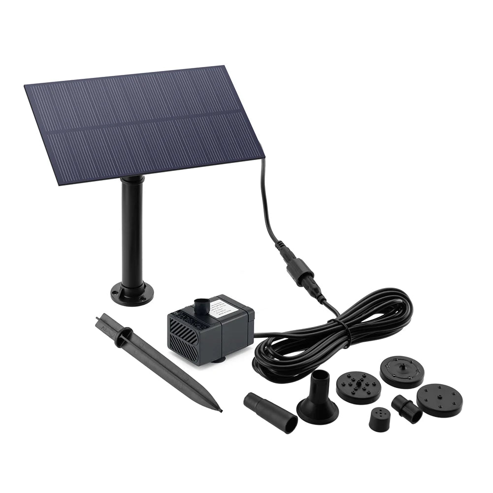 5W 5V Solar Water Pump Garden Decoration with Stake Solar Panel Fountain Watering System Energy Saving 180L/h Kits for Fish Tank