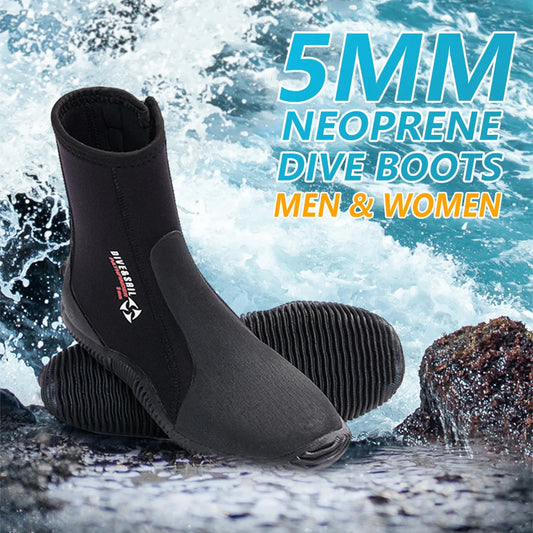 5MM Neoprene Diving Boots Outdoor Beach High Top Rescue Shoes Non-slip Wearable Snorkeling Surfing Wading Boots