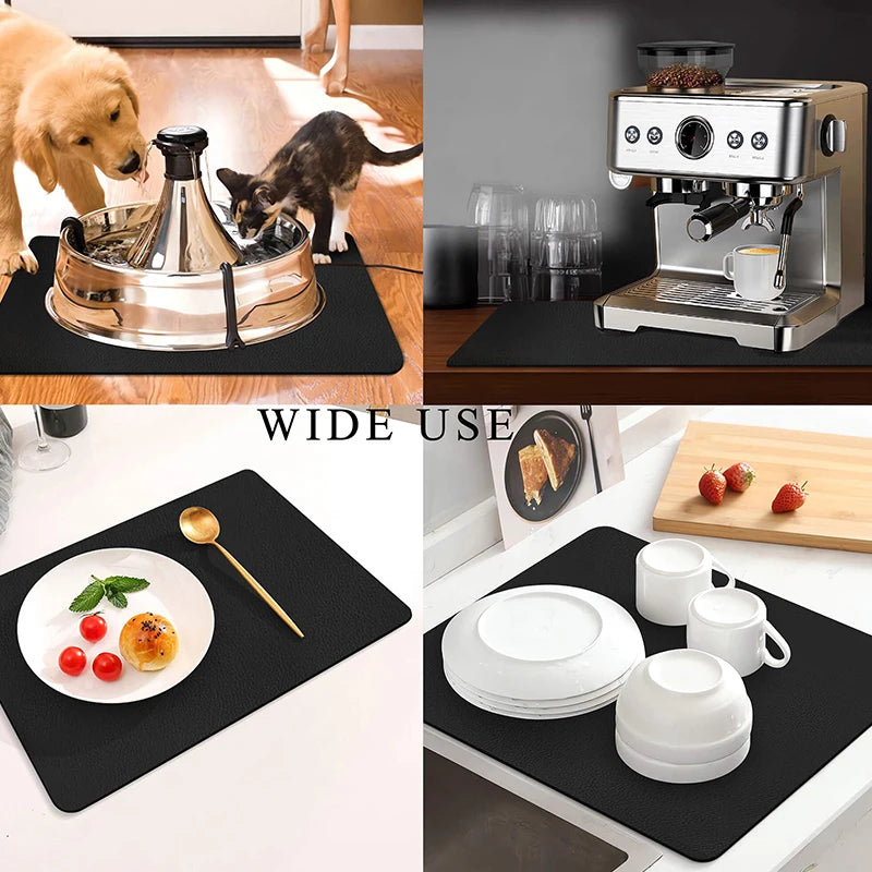 Countertop Super Absorbent Drying Pad Coffee Machine Countertop Absorbent Hidden Stains Kitchen Dishes Drying Pad