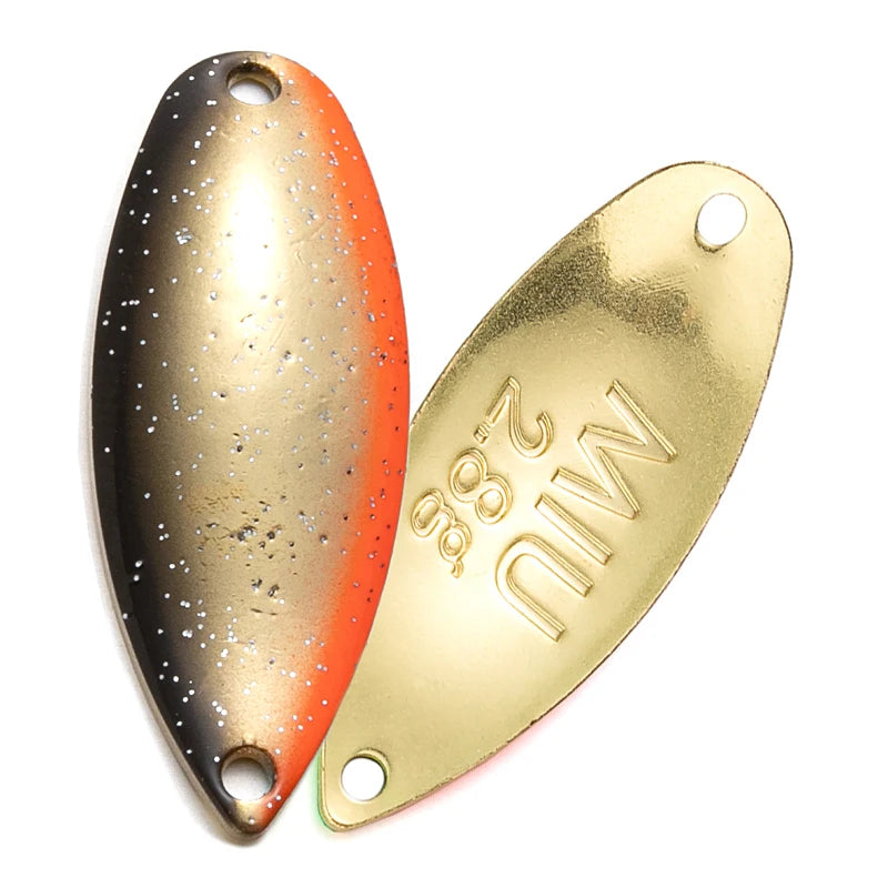 LTHTUG Pesca Stream Bait Trout Spoon Bait MIU 2.2g 2.8g 3.5g Spinner Copper Metal Fishing Spoon Lure For Trout Perch Pike Salmon