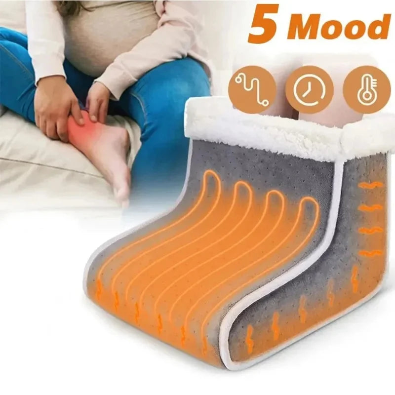 Electric Foot Heating Pad Washable 5 Modes Control Setting Feet Warmer Heater Home Office Bedroom Soft Plush Thermal Massager