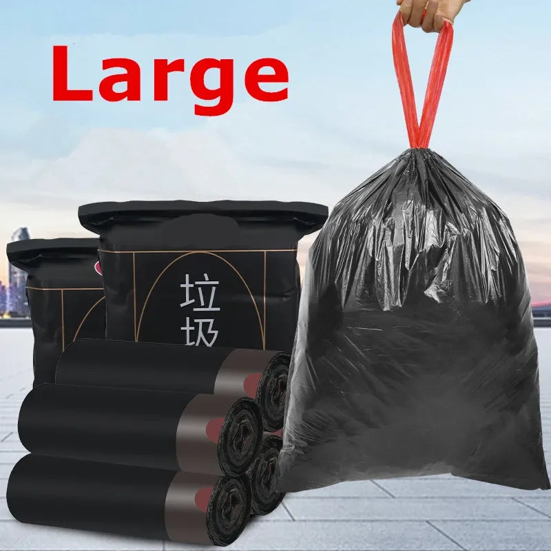 20pcs Black home Large Lawn Leaf Drawstring Trash Bags Big Multipurpose Garbage bags for cleaning storage 25/30 gallon