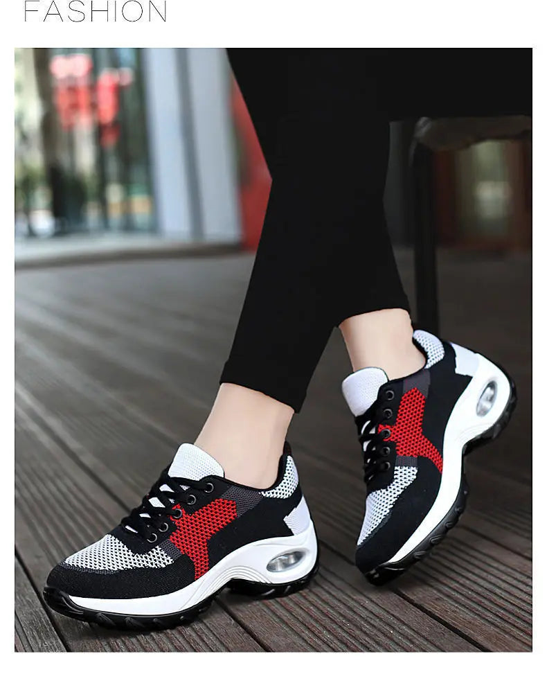 Tenis Women Sneakers Cushion Walking Shoes Breathable Gym Jogging Shoes for Woman Lace Up Platform Sport Shoe Tenes Feminino