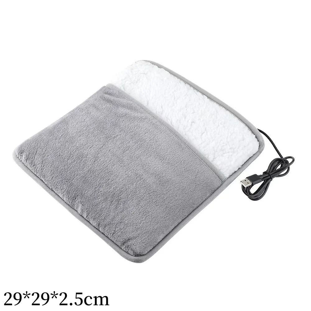 Electric Foot Heating Pad Washable 5 Modes Control Setting Feet Warmer Heater Home Office Bedroom Soft Plush Thermal Massager