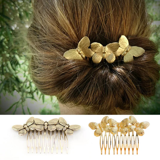 Butterfly Hair Combs Hair Accessories Hair Side Combs Straight Teeth Hair Hairpins Hair Side Clips Bridal Wedding Veil Comb