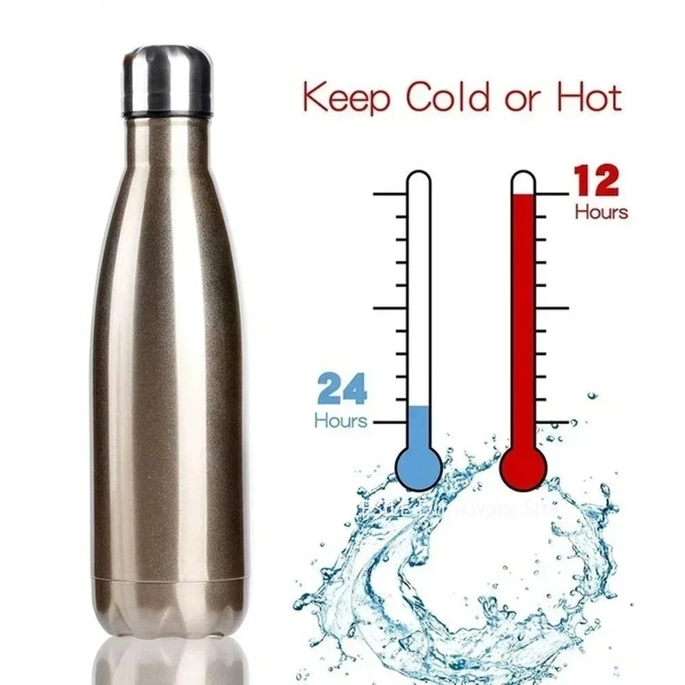 500ml Double Wall Insulation Stainless Steel Thermos Kettle Vacuum Bottle Coffee Milk Cup Outdoor Travel Sports Thermos CokeCup