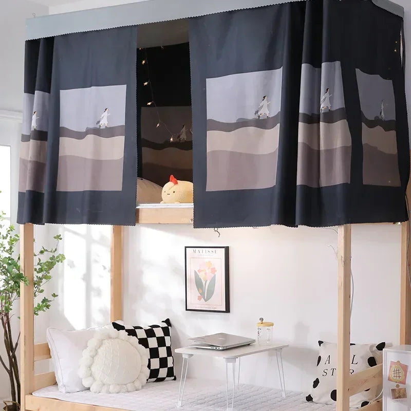 1Pcs Student Dormitory Bed Curtain Blackout Cloth Mosquito Nets for Bedding Tent Bed Canopy School 1.15/1.35m High*2m Long