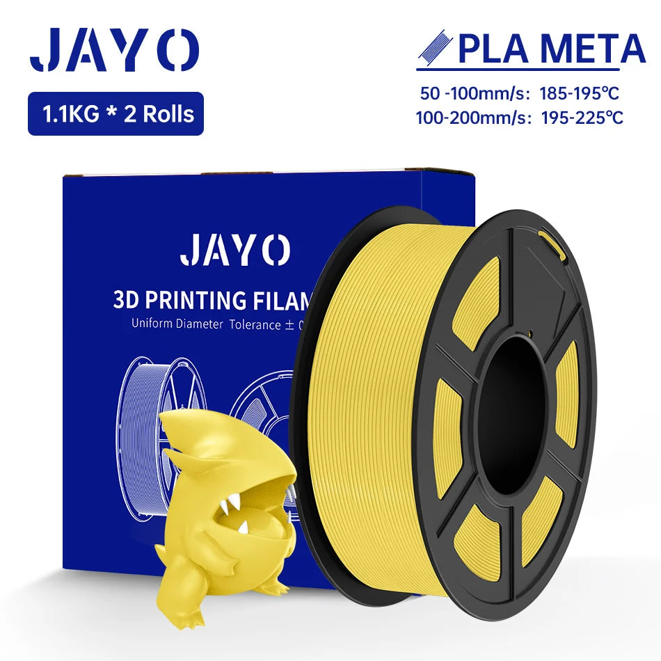 JAYO  PLA Meta Filament 1.75MM 2 Rolls 3D Filament PLA For FDM 3D Printer Neatly Wound Toughness 3D Printing Materials 1.1KG