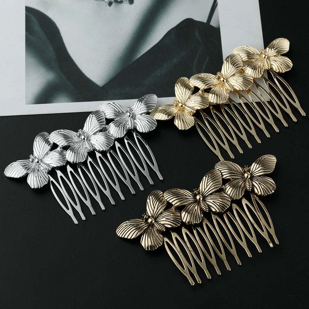 Butterfly Hair Combs Hair Accessories Hair Side Combs Straight Teeth Hair Hairpins Hair Side Clips Bridal Wedding Veil Comb