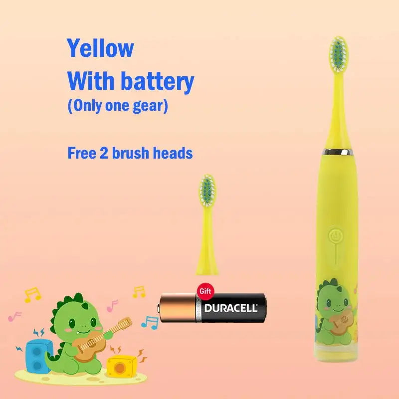 Children's Sonic Electric Toothbrush Colorful Cartoon Kids IPX7 Waterproof Ultrasonic Rechargeable Soft Hair Cleaning Brush