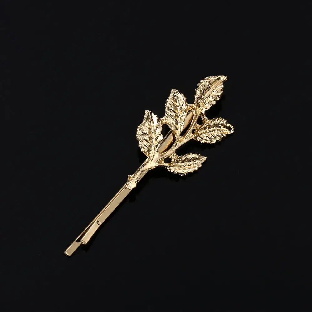 Elegant Metal Hair Accessories Bobby Pin Barrettes Leaf Shape Bride Hairpins Women Hair Clip