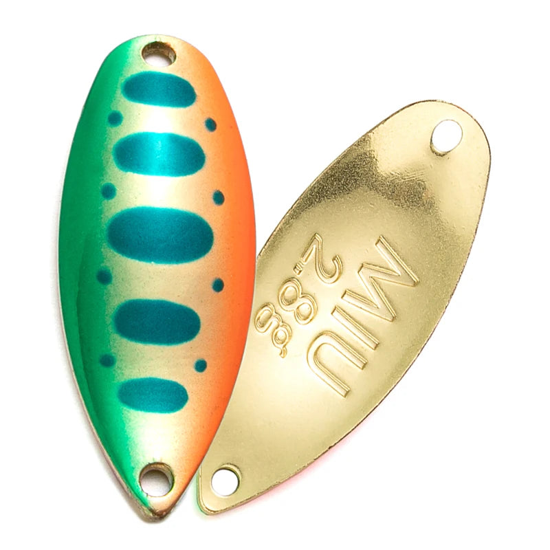 LTHTUG Pesca Stream Bait Trout Spoon Bait MIU 2.2g 2.8g 3.5g Spinner Copper Metal Fishing Spoon Lure For Trout Perch Pike Salmon