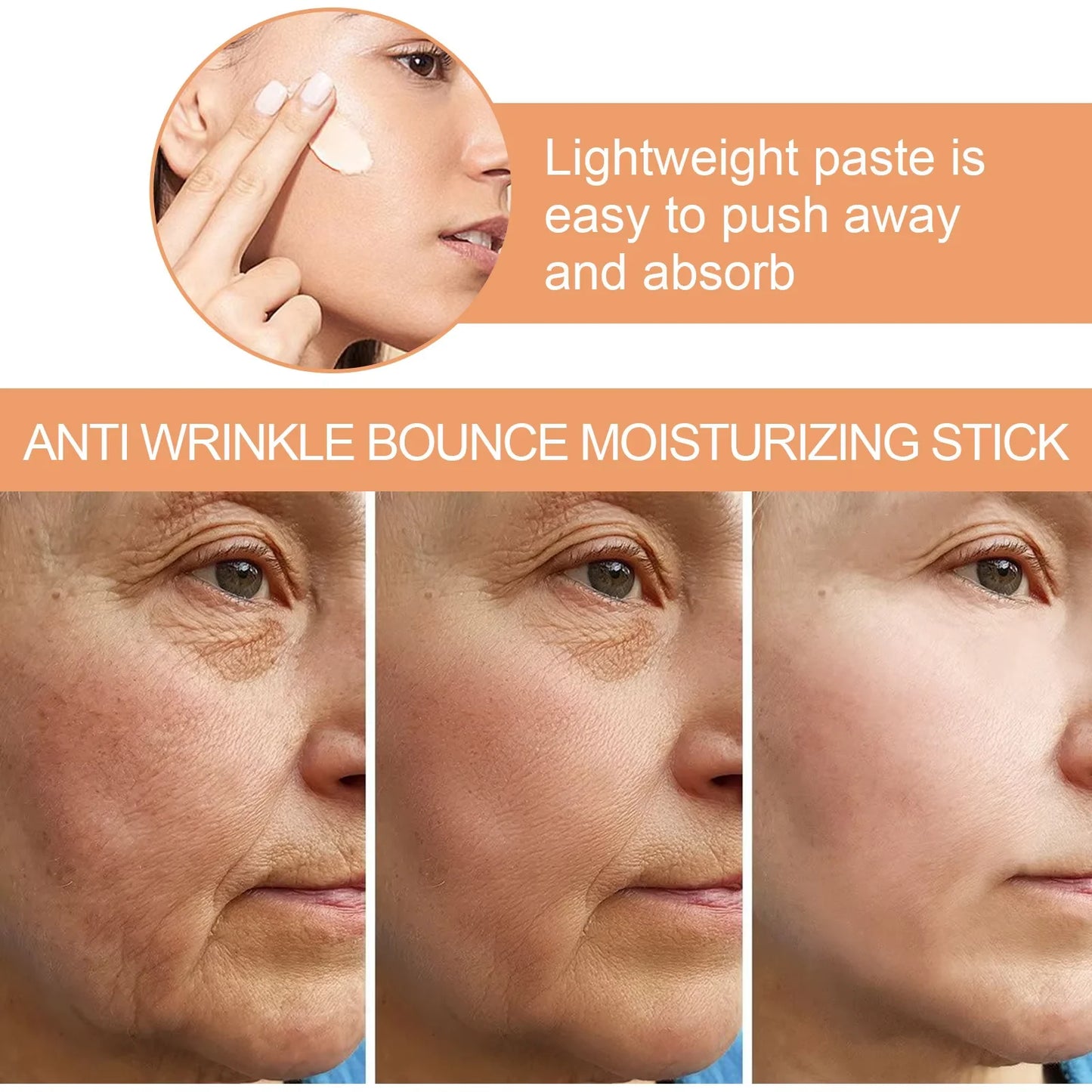 Collagen Wrinkle Removal Multi Bounce Balm Stick Instant Anti-Aging Firming Lift Brighten Facial Dull Skin Moisturizer Cosmetics