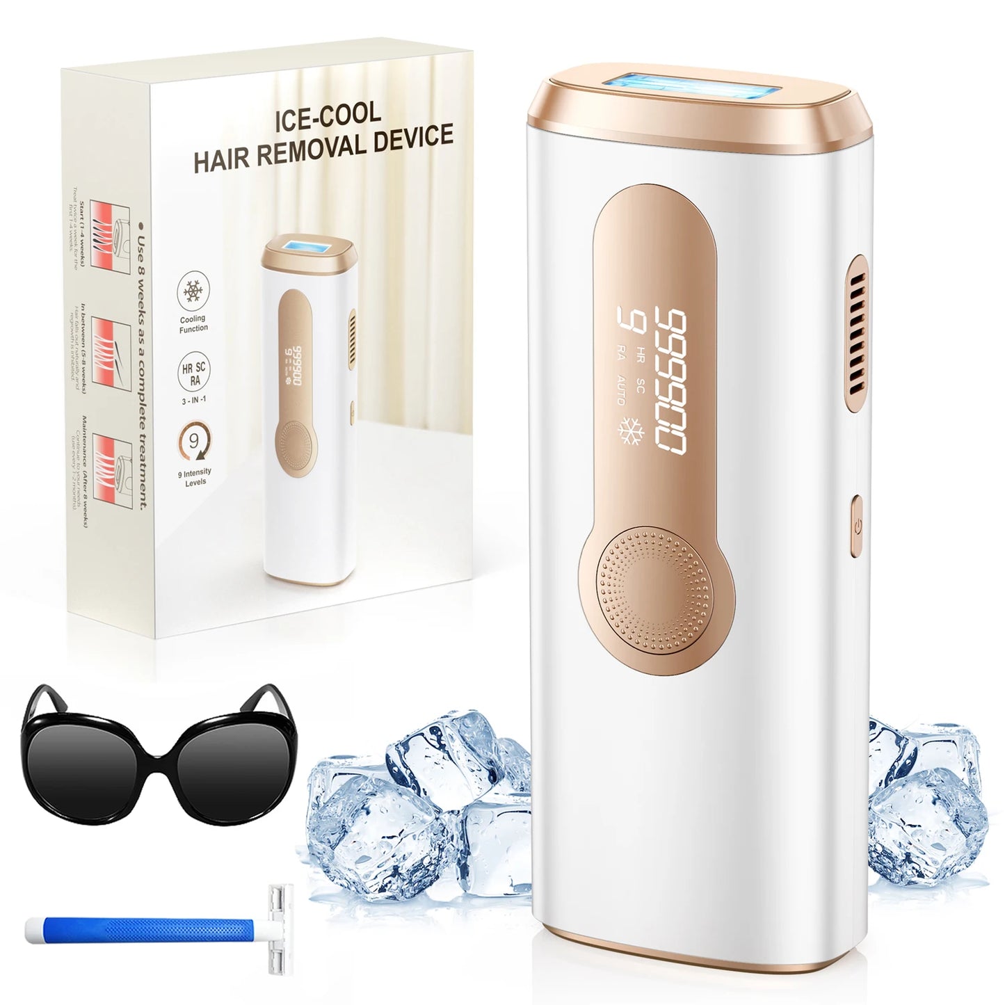 990000 Flash Laser Epilator IPL Hair Removal For Men and Women Body Bikini Facial  Permanant Painless IPL Hair Remover Machine