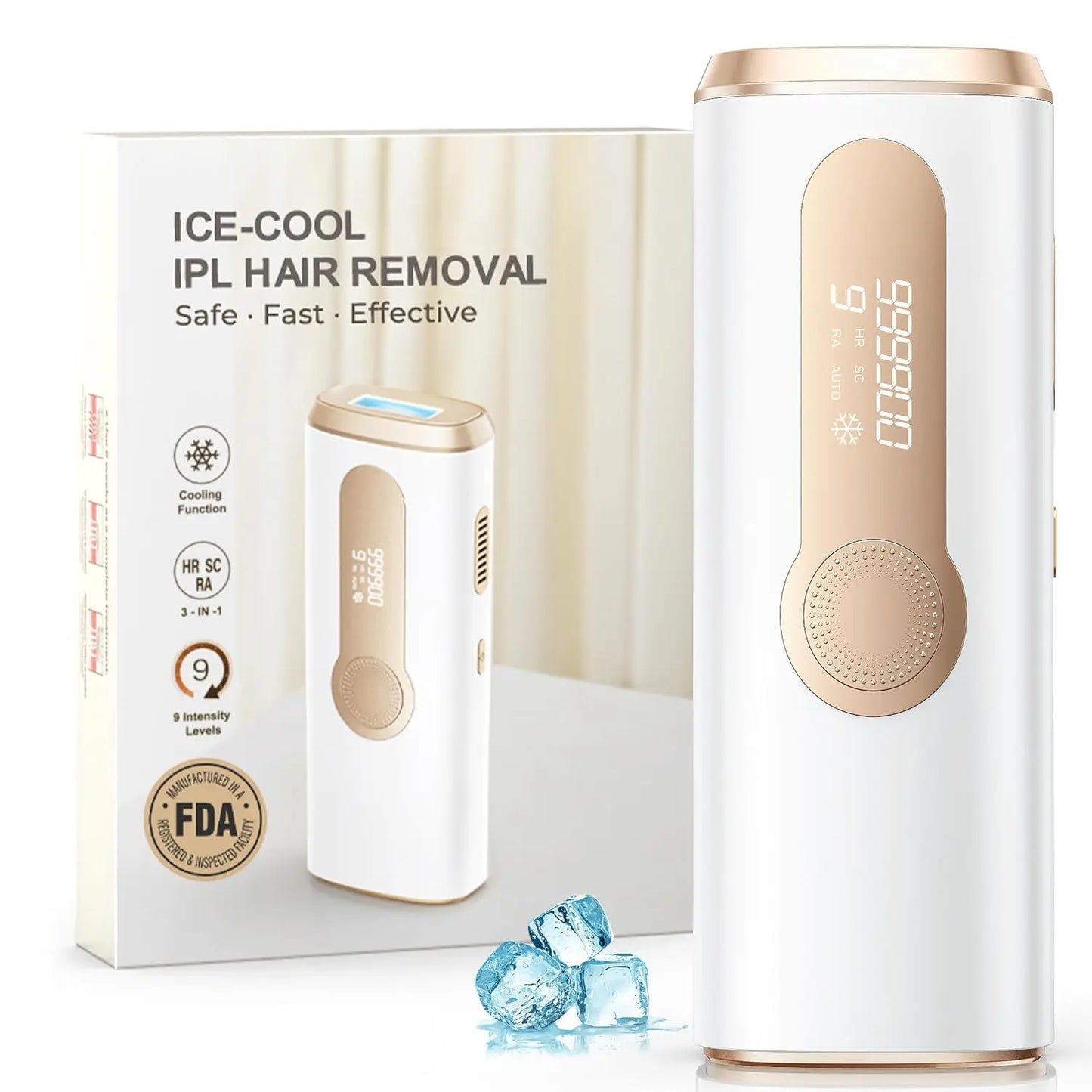 IPL Hair Remover Laser Epilator Devices ICE Cooling 999900 Flashes 3 IN 1 Permanent Painless Whole Body Treament For Women Men