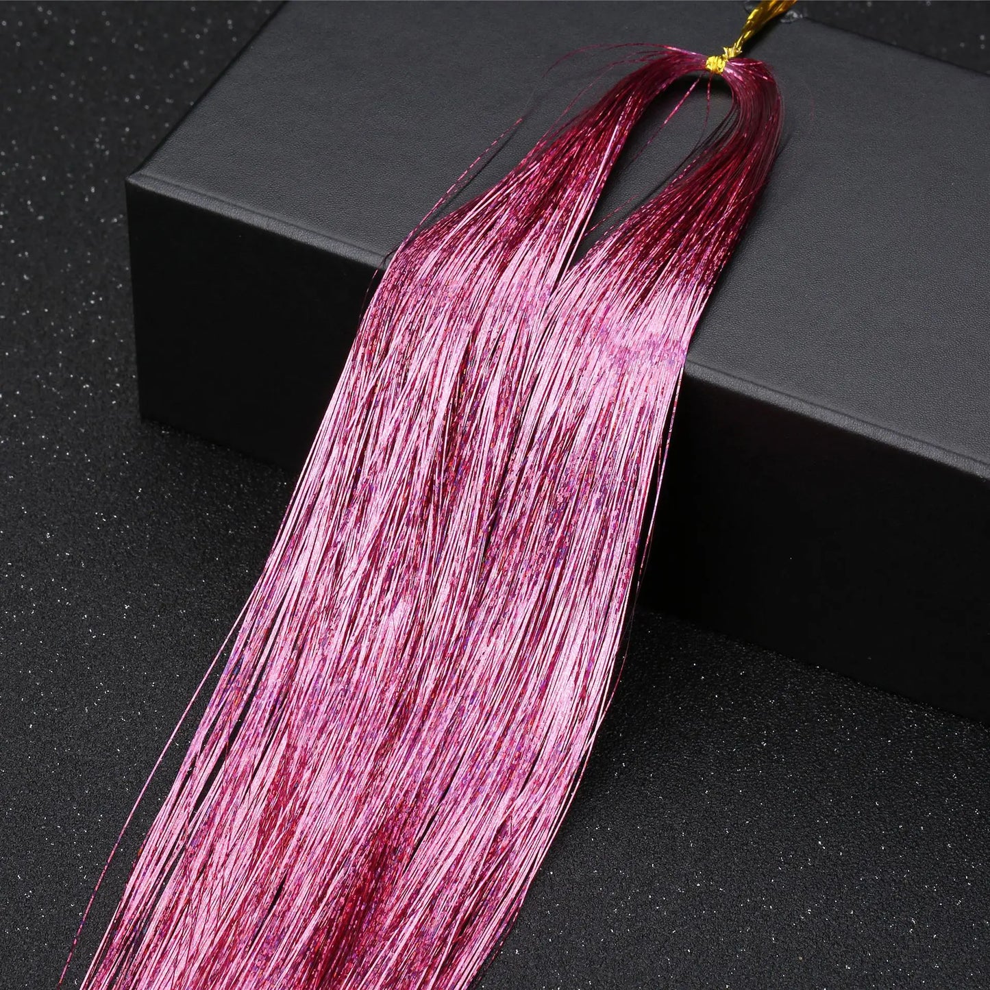 93cm Sparkle Hair Tinsel Rainbow Colored Strands Girls Headwear Hairbinge Hair Laser False Hair Extensions Decor Glitter Strips