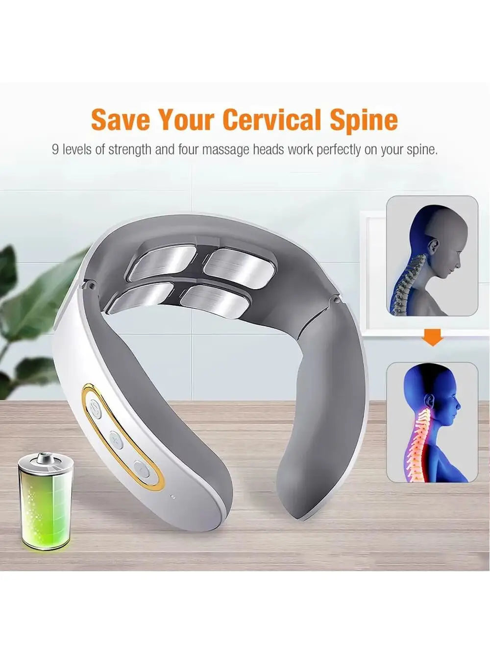 Electric Neck Massager, Portable Smart Cervical Massage Device, Home Use Neck Massager, Valentine's Day Gift