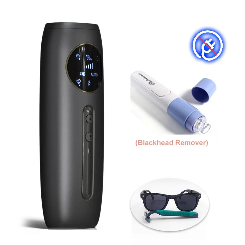 Rechargeable Laser Hair Removal Sapphire Cooling  Auto Permanent Painless Bikinis Trimmer in Home Icy Cold Wireless IPL Epilator