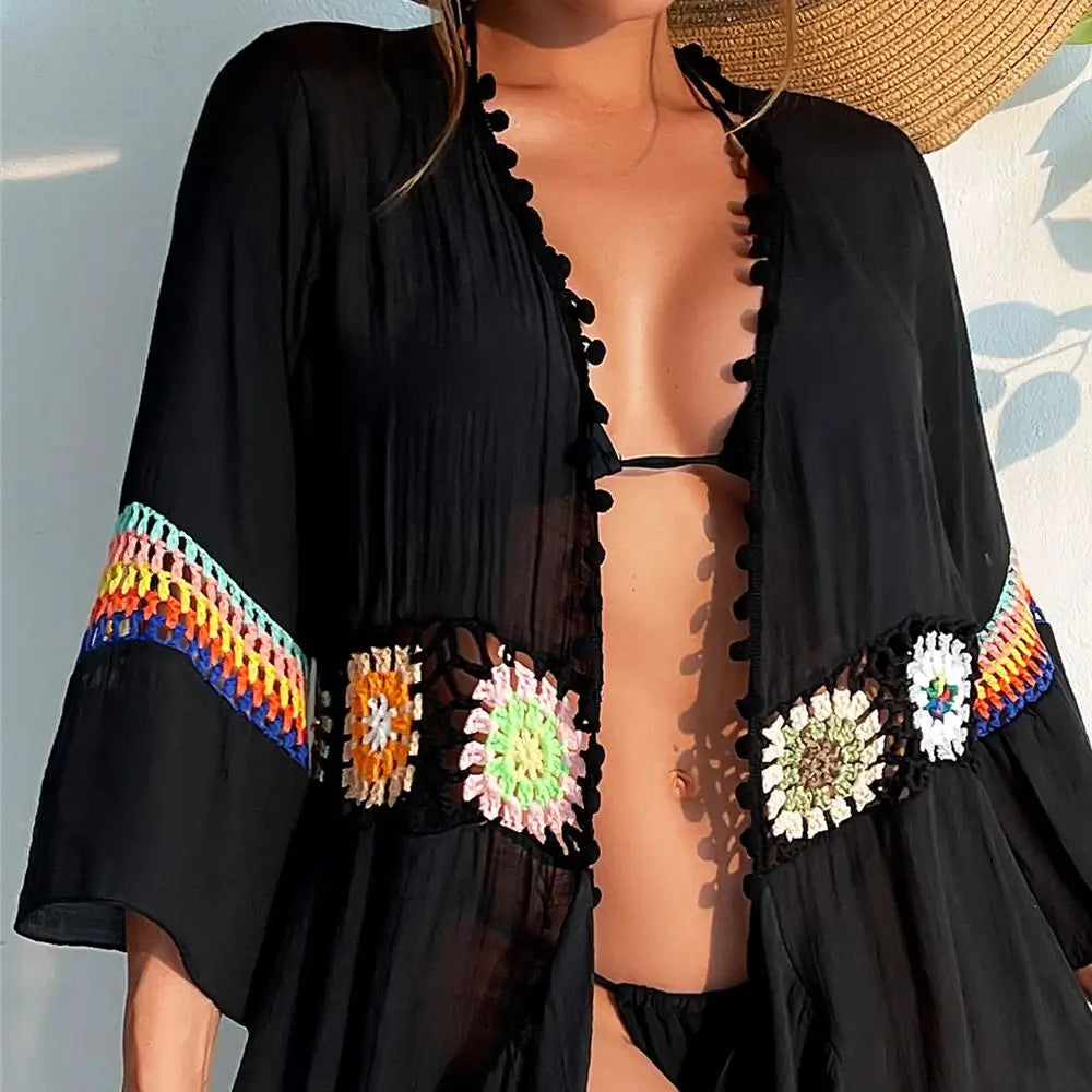 Bohemian Women's Swimsuit Dresses Sexy Beachwear Casual Beach Bathing Suit Cover Up Dress Beach Kimono Cover Ups Beach Dress