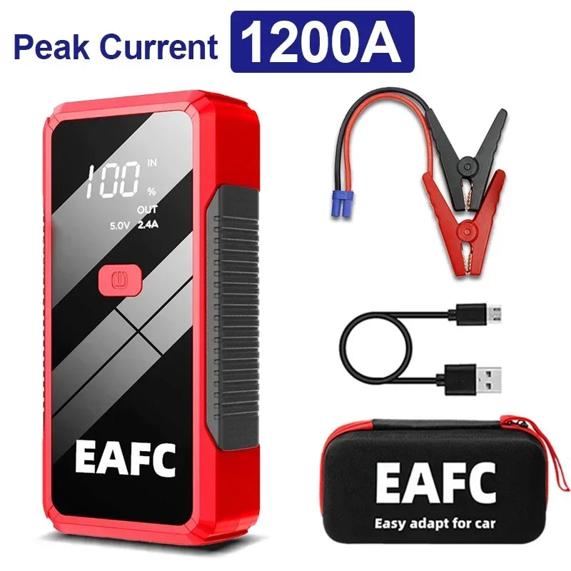 2000A/1200A Jump Starter Power Bank Portable 12V Car Battery Booster Charger LED Light For Petrol Diesel 6.0L/4.0L Car Starter