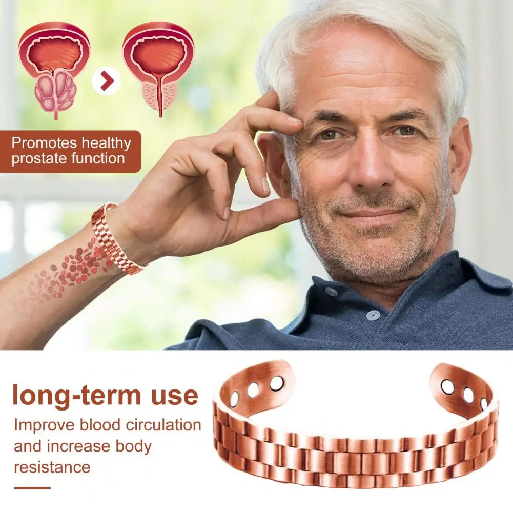 Magnetic Copper Prostate Wristband Strengthens Prostate Improves Circulation Promotes Healthy Antioxidant Bracelet