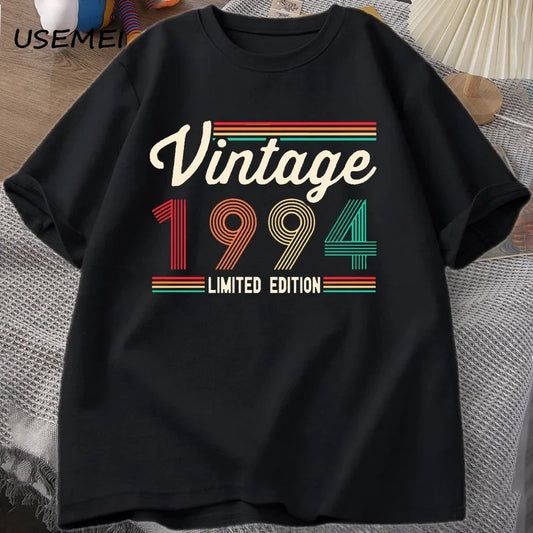 30 Year Old Gifts T-shirt Men Cotton Short Sleeve Tshirt Born in 1994 Vintage 30th Birthday Tees Unisex Oversize Male Clothes