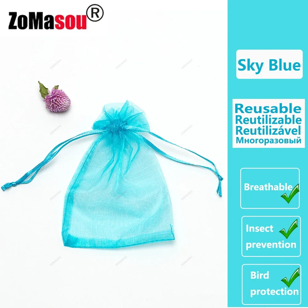 20/200PCS Grapes Vegetable Fruit Grow Bags Fruit Protection Bags Garden Anti-Bird Netting Mesh Bag Garden Tools Strawberry Bags