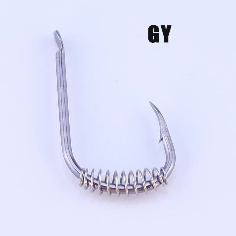 20pcs/pack Fishooks High-carbon Steel Spring Barbed Fishing Hooks Sharp Tip Flattened Body Fishhook Fresh Water Fish Hook 5#-14#