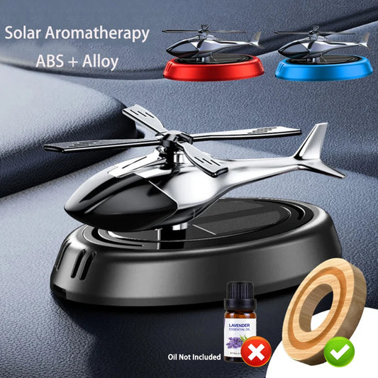 Solar Fragrance Car Air Freshener Helicopter Solar Power Rotating Propeller Aroma Diffuser Auto Interior Decoration Aromatherapy