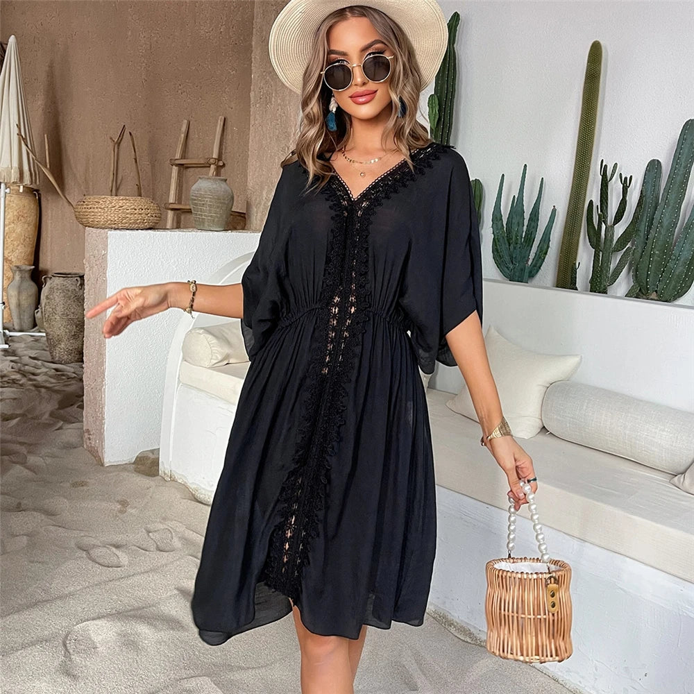 Bohemian Women's Swimsuit Dresses Sexy Beachwear Casual Beach Bathing Suit Cover Up Dress Beach Kimono Cover Ups Beach Dress