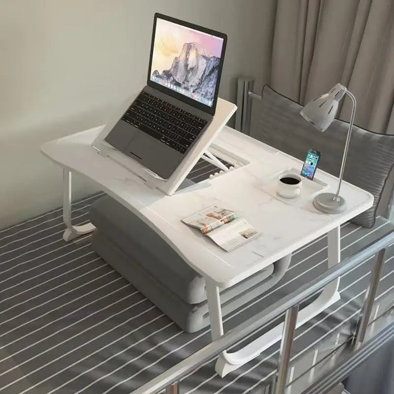 Home Folding Laptop Desk for Breakfast bed tray height and Inclination adjustable folding desk tables a drawer Tray Table