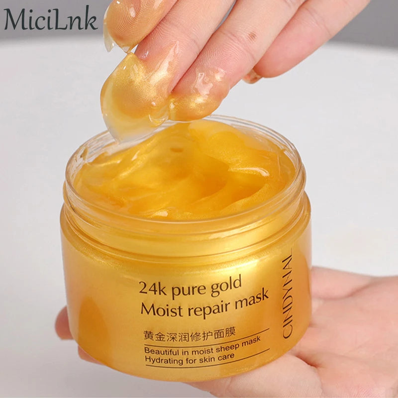 24k Pure Gold Moist Repair Mask Face Cream Collagen Anti-Wrinkle Sleeping Mask Whitening Moisturizing Anti-aging Skin Care