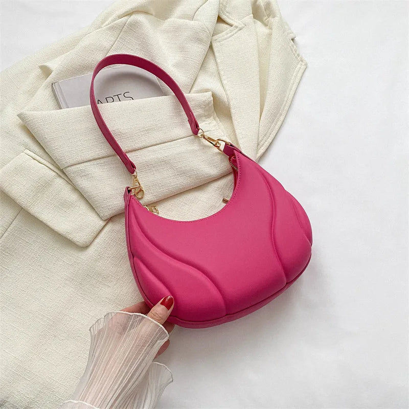 Retro Solid Color Saddle Bag High Quality Leather Shoulder Bags For Women  Simple Ladies Crossbody  Handbag