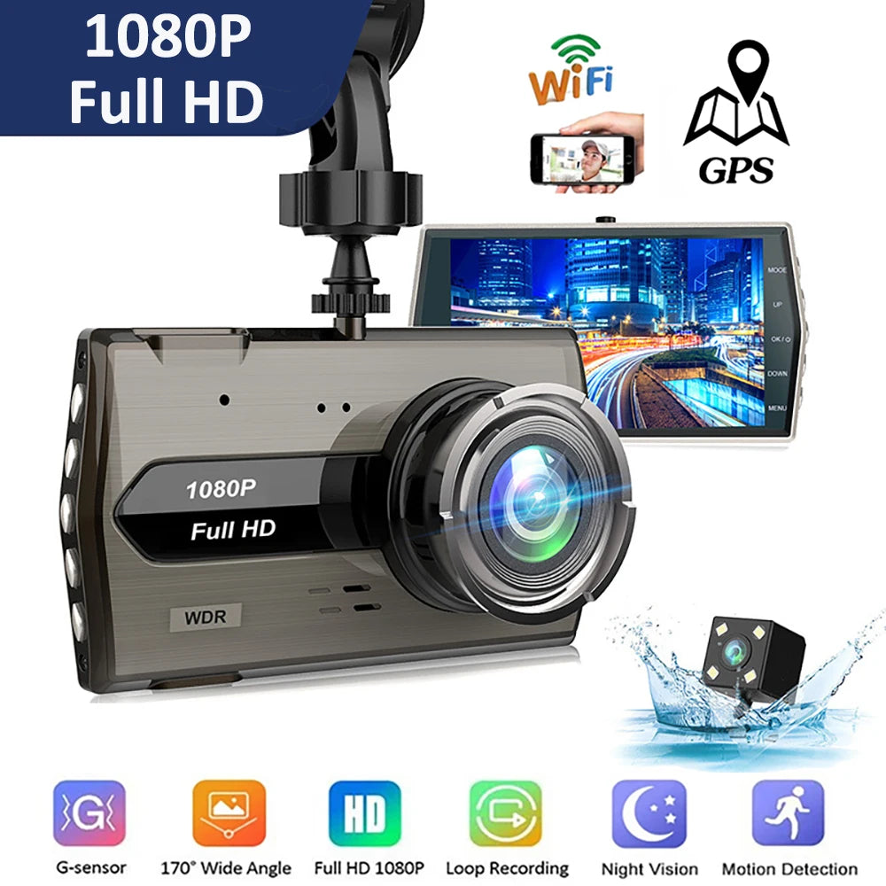 Dash Cam WiFi GPS Car DVR HD 1080P Drive Video Recorder Black Box Dashcam Night Vision Vehicle Camera Car Accessories Registrar